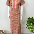 Maroon Printed 100% Cotton Nighty