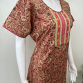 Maroon Printed 100% Cotton Nighty