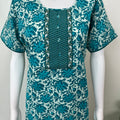 Teal A-Line Pure Cotton Nighty
