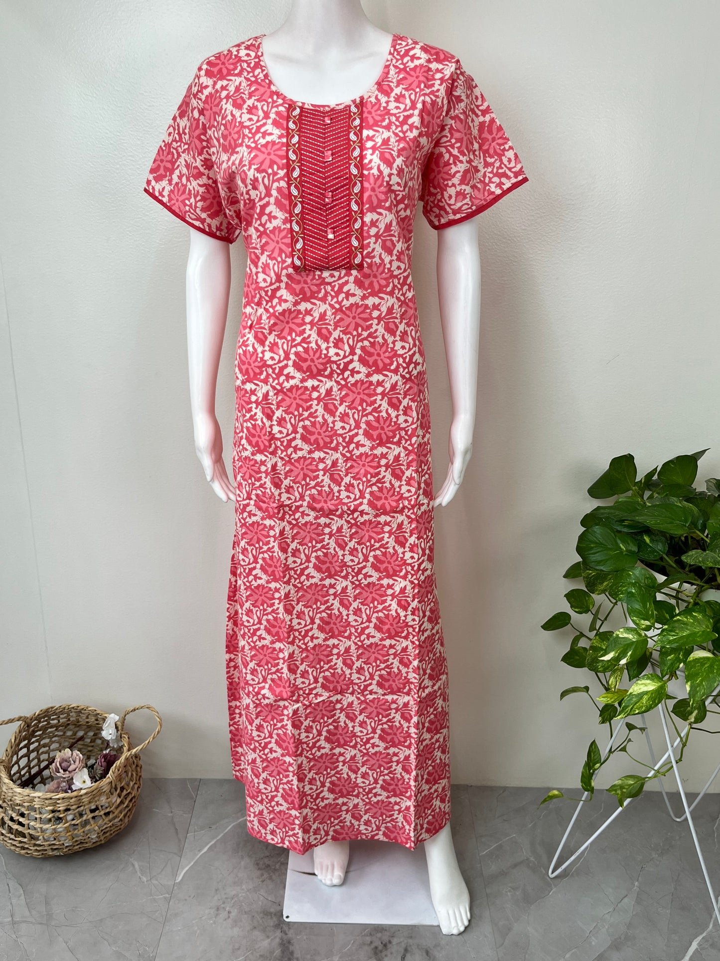 Peach 100% Cotton Nighty Soft & Comfortable