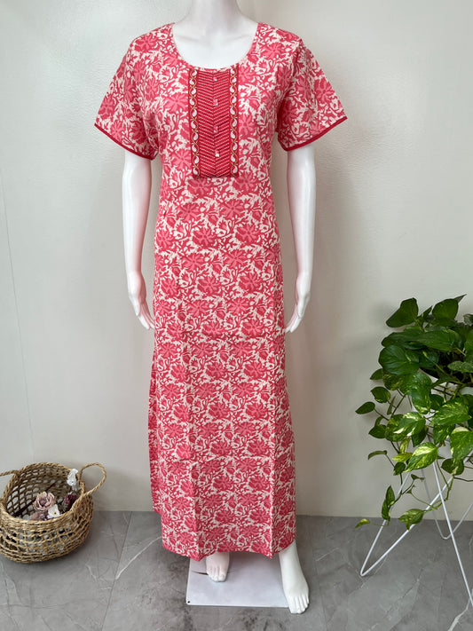 Peach 100% Cotton Nighty Soft & Comfortable