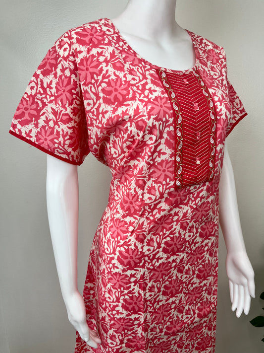 Peach 100% Cotton Nighty Soft & Comfortable