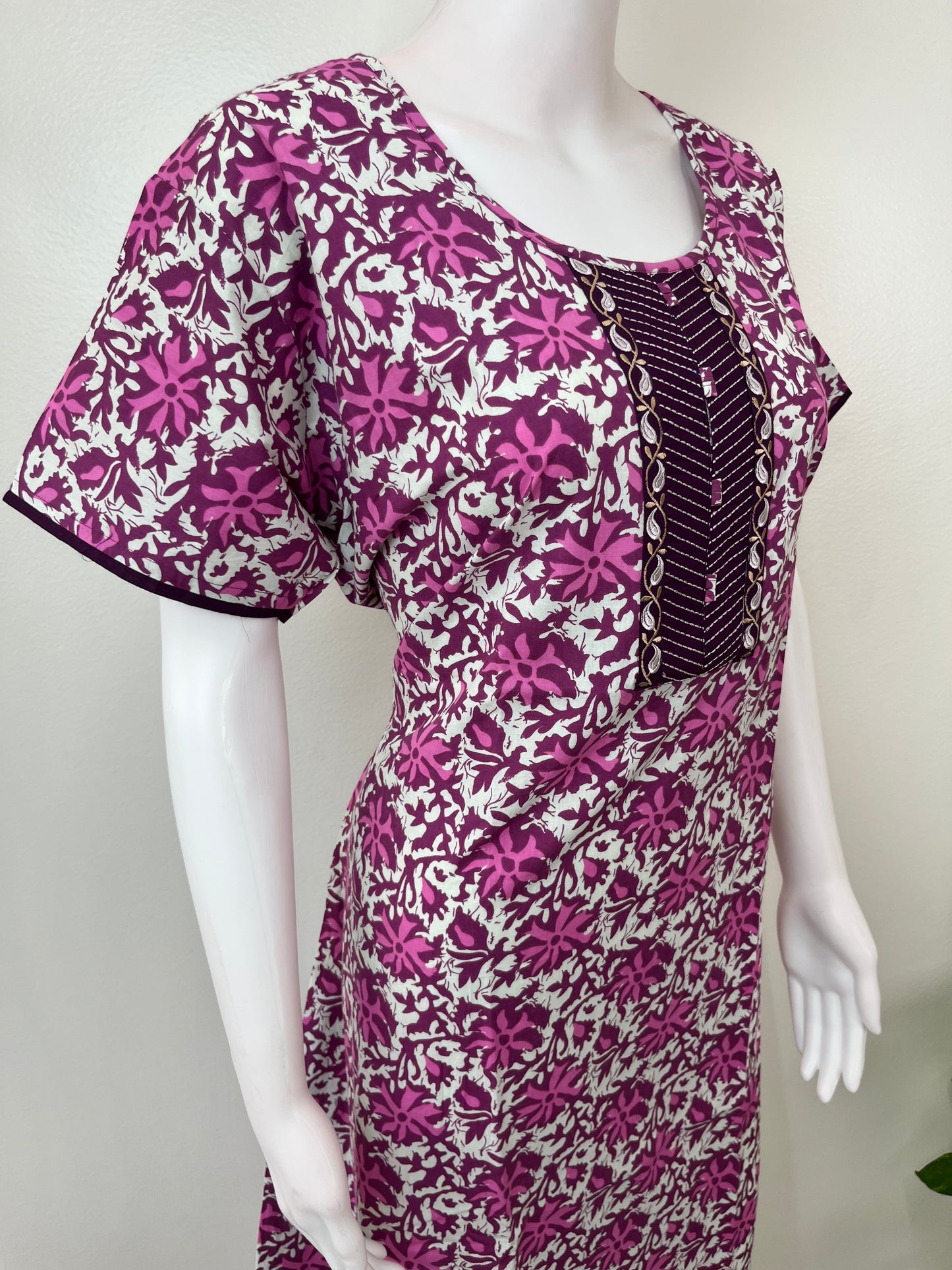 Pink 100% Cotton Women's Nighty