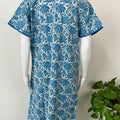 Blue Pure Cotton Embroidered Nighty