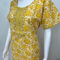 Yellow A-Line Pattern Pure Cotton Nighty