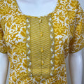 Yellow A-Line Pattern Pure Cotton Nighty