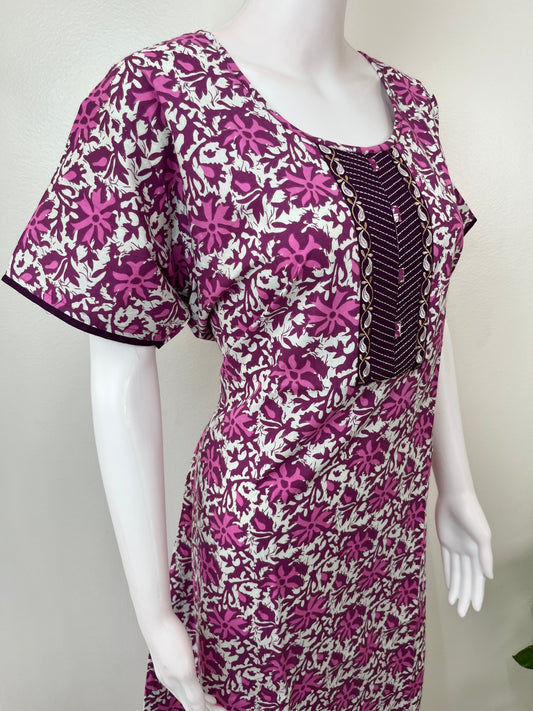 Pink 100% Cotton Women's Nighty