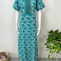 Teal A-Line Pure Cotton Nighty