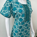 Teal A-Line Pure Cotton Nighty