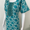 Teal A-Line Pure Cotton Nighty