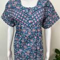 Navy Blue 100% Cotton Nightgown for Women
