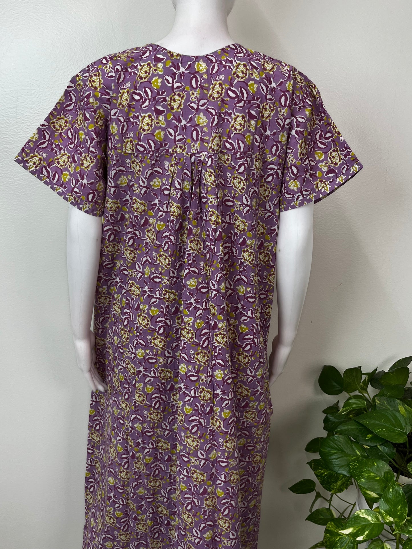 Purple 100% Cotton Nighty Elegant & Breathable
