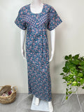 Navy Blue 100% Cotton Nightgown for Women