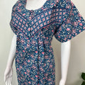 Navy Blue 100% Cotton Nightgown for Women