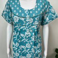 Sky Blue Pure Cotton Nighty Elegant & Comfortable