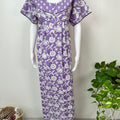 Lavender Pleated Style 100% Cotton Nighty