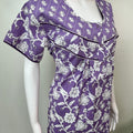 Lavender Pleated Style 100% Cotton Nighty