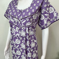 Lavender Pleated Style 100% Cotton Nighty