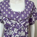 Lavender Pleated Style 100% Cotton Nighty