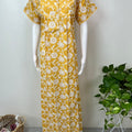 Yellow Floral Pure Cotton Nightgown