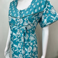 Sky Blue Pure Cotton Nighty Elegant & Comfortable