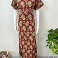 Maroon Printed 100% Cotton Nighty