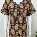 Wine Floral Printed 100% Cotton Nighty