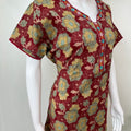 Maroon Printed 100% Cotton Nighty
