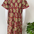 Maroon Printed 100% Cotton Nighty