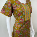 Mustard 100% Cotton Nighty for Women