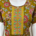 Mustard 100% Cotton Nighty for Women