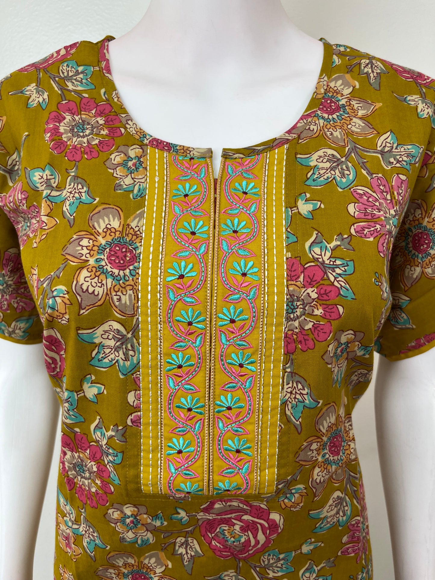 Mustard 100% Cotton Nighty for Women