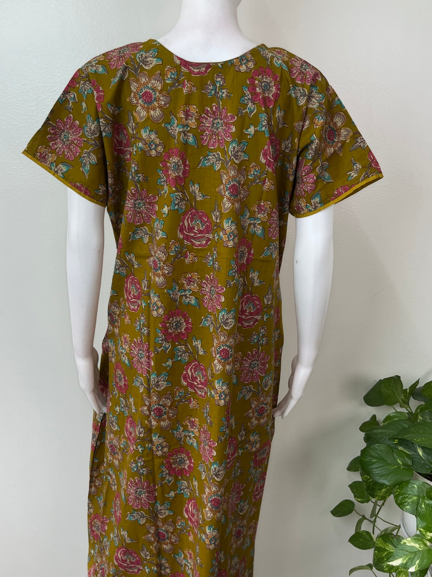 Mustard 100% Cotton Nighty for Women