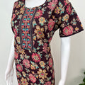 Wine Classic Embroidered Pure Cotton Nightgown