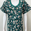 Green Floral Printed 100% Cotton Nightgown