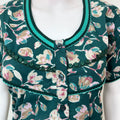 Green Floral Printed 100% Cotton Nightgown
