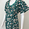 Green Floral Printed 100% Cotton Nightgown