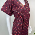 Wine Pure Cotton Nighty Soft & Comfortable