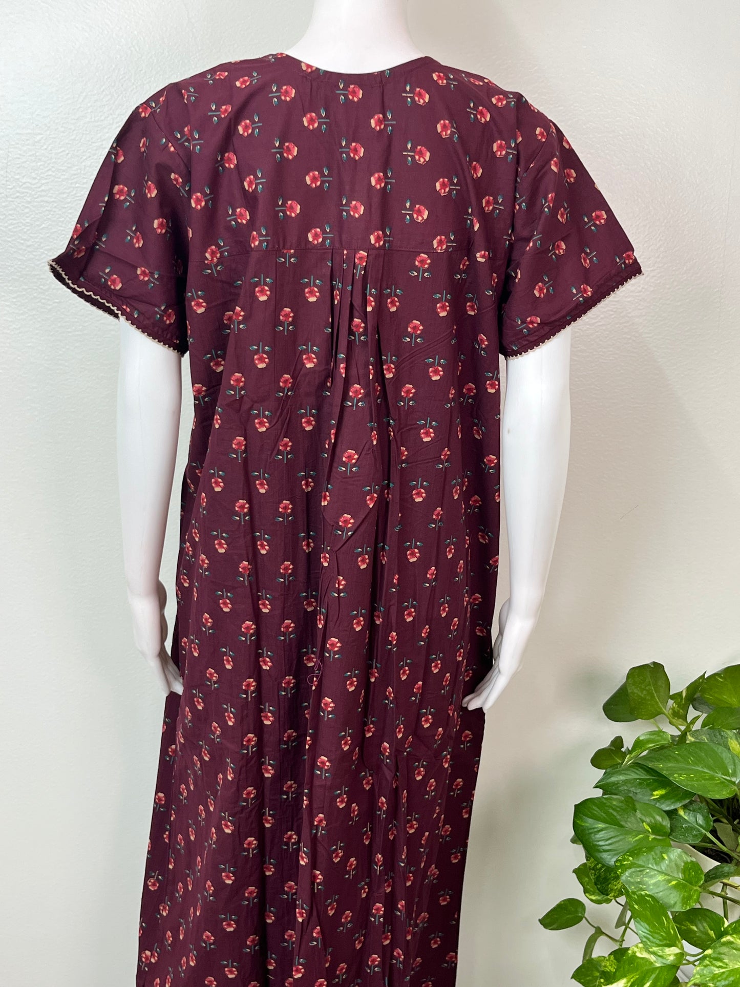 Wine Pure Cotton Nighty Soft & Comfortable