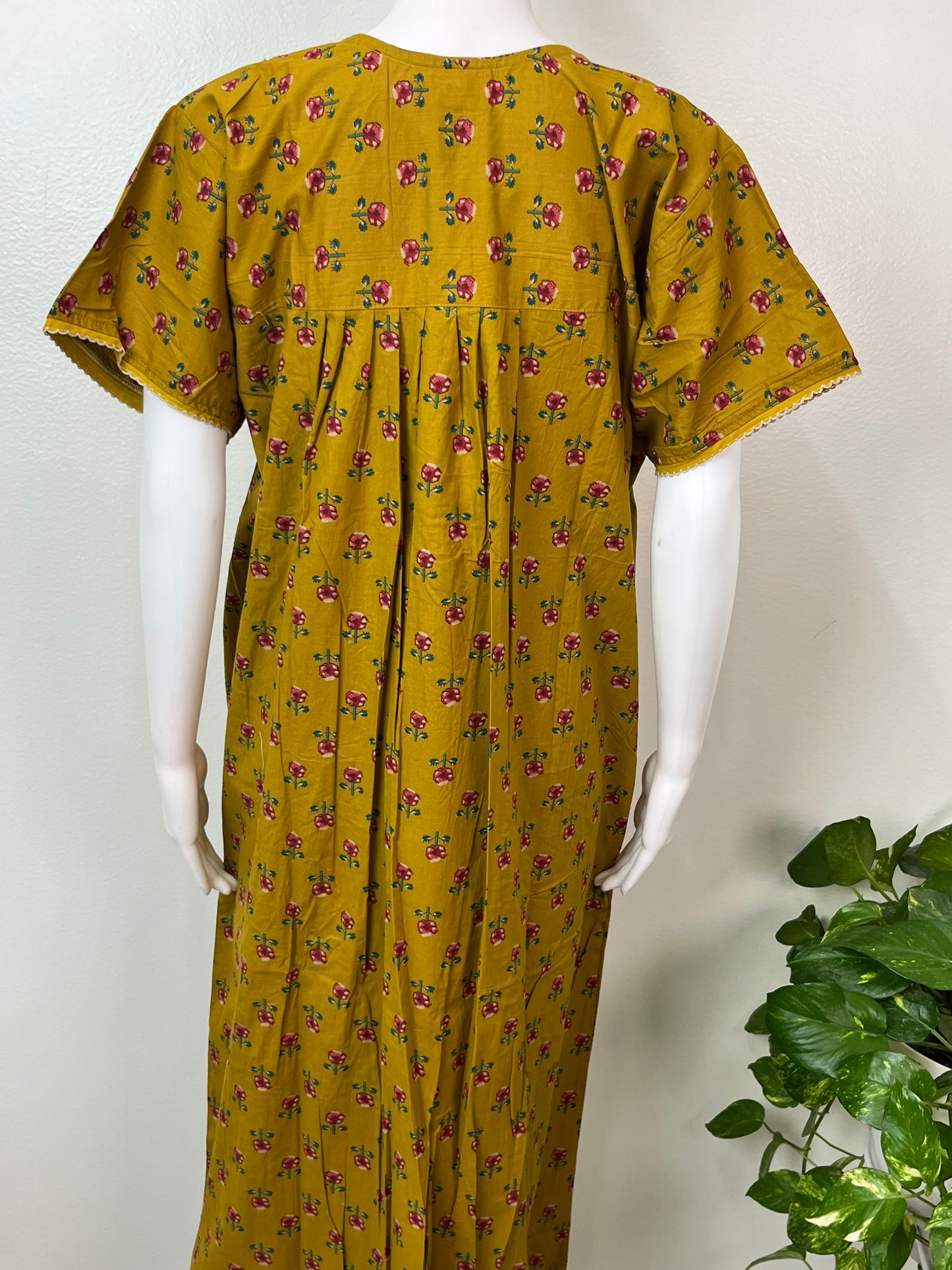 Mustard Pure Cotton Nighty for Women