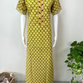 Green Classic Embroidered Pure Cotton Nightgown