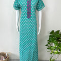 Teal Pure Cotton Women's Nighty