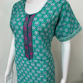 Teal Pure Cotton Women's Nighty