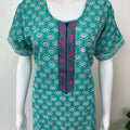 Teal Pure Cotton Women's Nighty