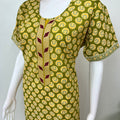 Green Classic Embroidered Pure Cotton Nightgown