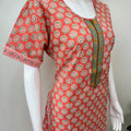 Orange A-Line Style 100% Cotton Nightgown