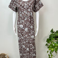 Grey Pure Cotton Nightgown Soft & Comfortable