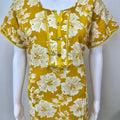 Yellow Floral Printed 100% Cotton Nightgown