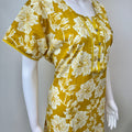 Yellow Floral Printed 100% Cotton Nightgown