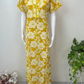 Yellow Floral Printed 100% Cotton Nightgown